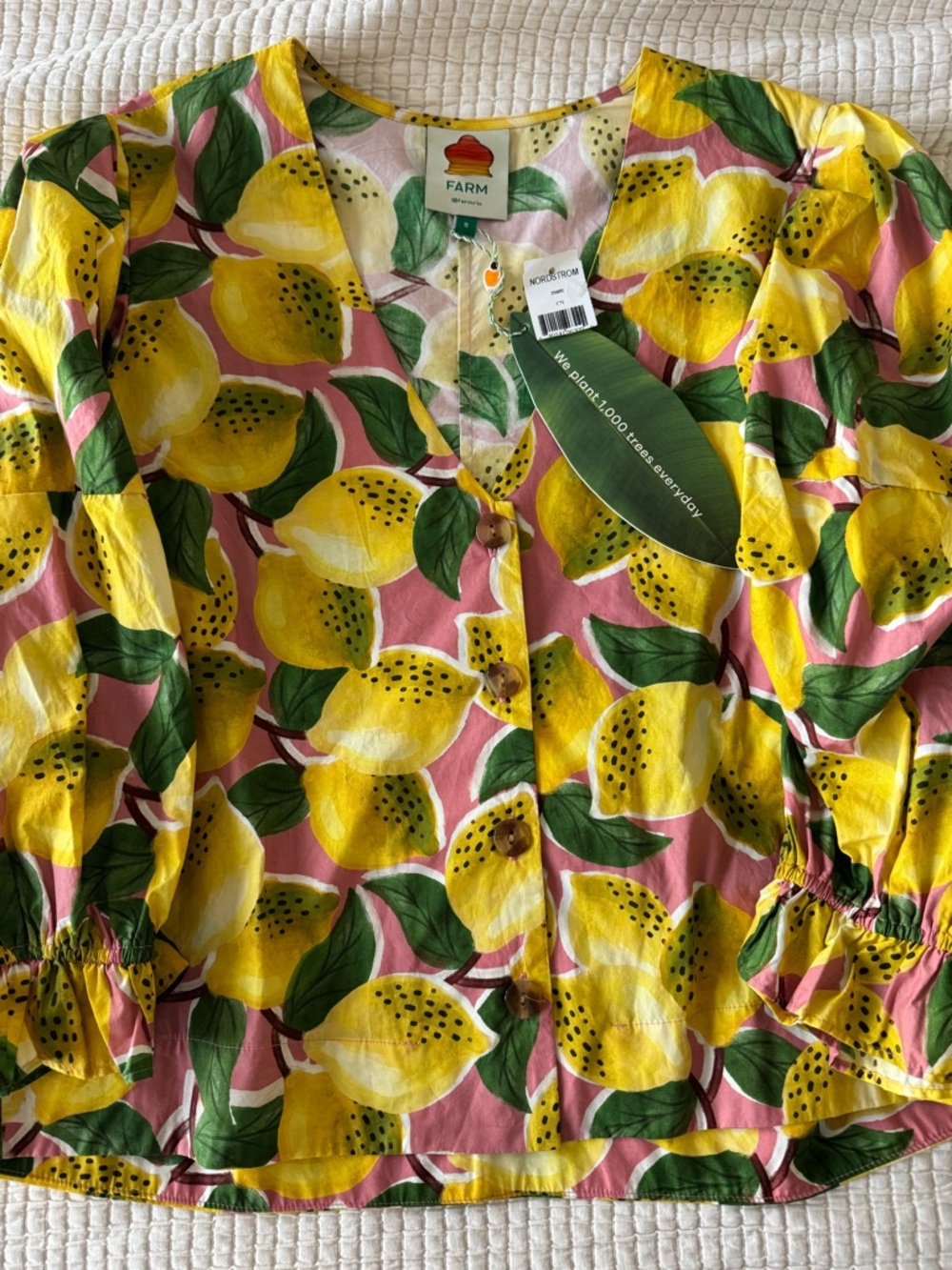 FARM Rio | Fresh Lemons Puff-Sleeve Shirt